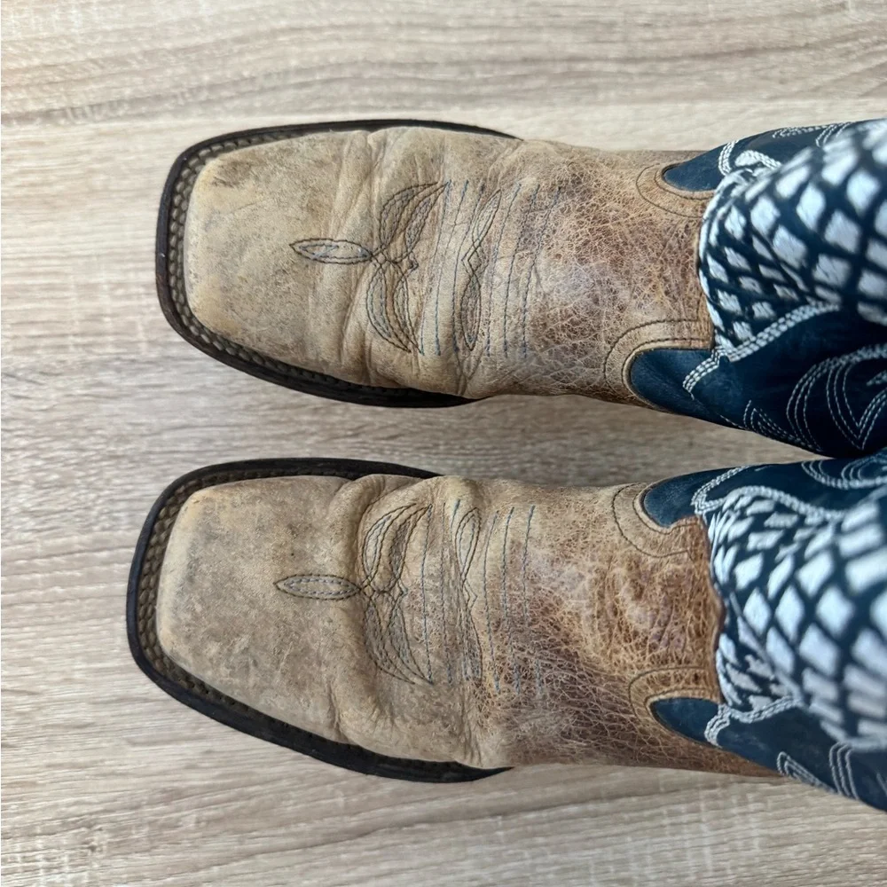 Anderson Bean Horse Power Boys Western Cowboy Blue Boots Size 4‎ - Picture 6 of 8